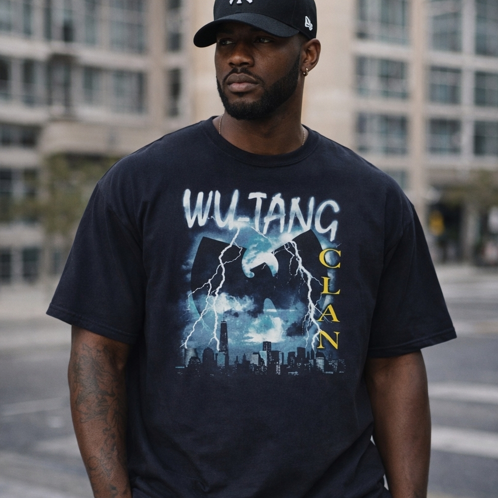 Wu-Tang Clan Blue Graphic Short Sleeve Tee Size XL